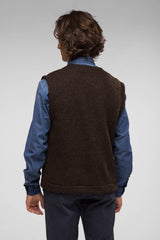 QUINTESSENCE GILET L/CMARRONE