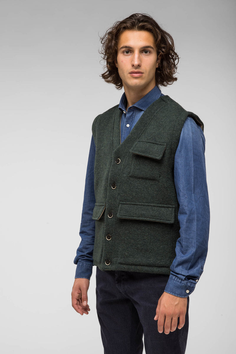 QUINTESSENCE GILET L/CVERDE