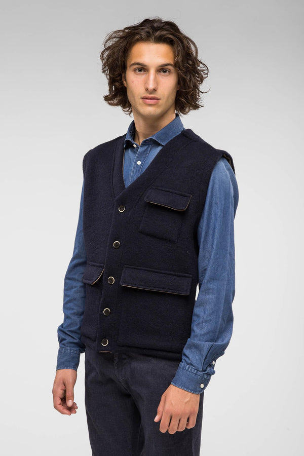 QUINTESSENCE GILET L/CBLU