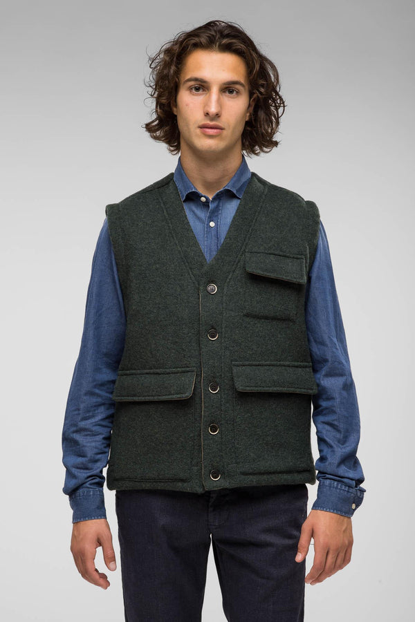 QUINTESSENCE GILET L/CVERDE