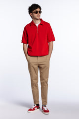 RED POLO SWEATSHIRT