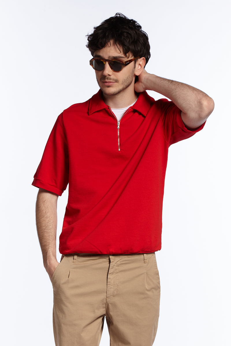 RED POLO SWEATSHIRT