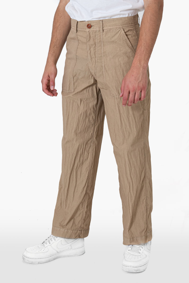 FATIGUE CRINCKLE BEIGE TROUSERS