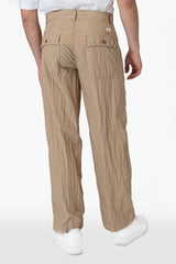 FATIGUE CRINCKLE BEIGE TROUSERS